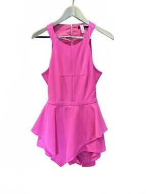 Y2K Pink Sleeveless Layered Skort Romper Large wedding summer party formal